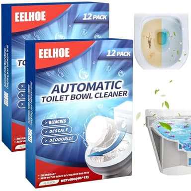 24 Pièces Tablettes Nettoyage Toilettes, Tablettes Nettoyage Salle Bain, Tablettes Puissance Fraîche pour Toilettes, pour Éliminer Dépôts Calcaire Tenaces et D'urine