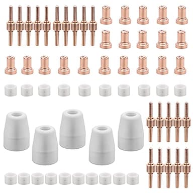 SWAWIS 65 Pièces PT31 Consommables Plasma Decoupeur Plasma Parkside Cut 30 40 50 Consommables de Découpeuse Plasma Accessoire Decoupeur Plasma Electrode Tip Buse