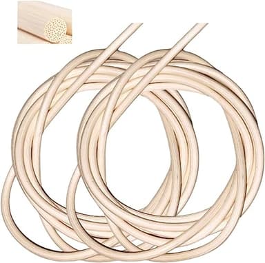 Jonc de Rotin pour Fixation de cannage, 100% Naturel, 2 pièces de 1,5 m de Longueur. (D-4,5 mm)