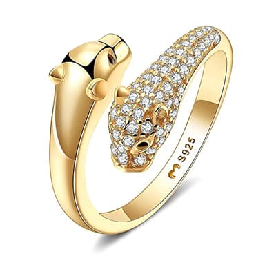 Bague en argent pour femme panthère brillante. Bague pour femme en argent plaqué en argent ou or. Bijoux femme idéal pour le couple, les cadeaux pour le mère, fille... Bague argent 925 femme