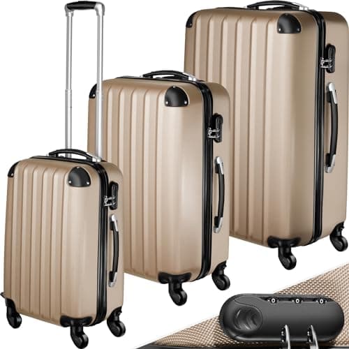 TecTake® Set de Valise de Voyage 3 Tailles Valise Grande Taille Valise Cabine Petite Valise Sacs de Voyage Valise Maternité ABS avec roulettes Pivotantes 360° Cadenas Poignée télescopique
