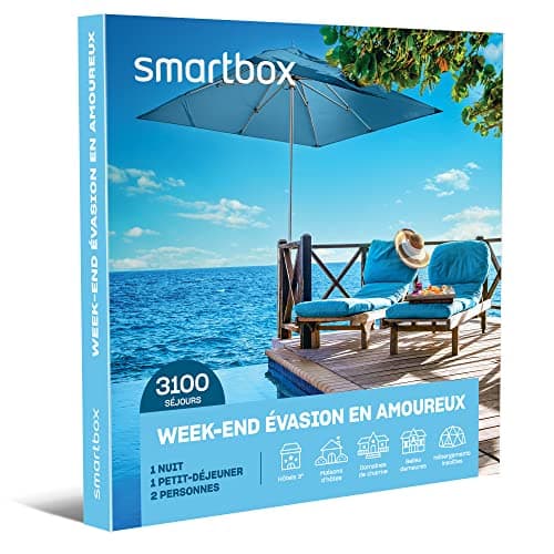 Smartbox - Coffret Cadeau - en Amoureux - Week-End évasion - 1 Nuit avec ou sans Petit-déjeuner pour 2 Personnes