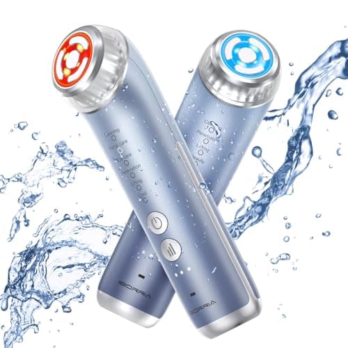 IBORRIA 2MHz Appareil Radiofréquence Visage, Aura2 Pro Appareil Anti Rides Visage Lifting, Luminothérapie Appareil Massage Visage, 90kHz EMS Appareils De Tonification Pour Le Lifting Visage (bleu)