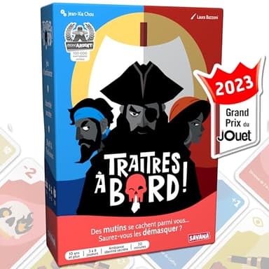 SAVANA Traitres à Bord - Jeu de société - Grand Prix du Jouet 2023 - Jeux à identité secrète - Jeu de Voyage et de Poche - Jeu de Cartes dès 10 Ans