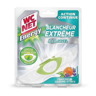 WC Net Energy Bloc Anti-tartre 5 Actions Blancheur Extreme à la Javel Fraicheur Agrumes et Iris 38 g