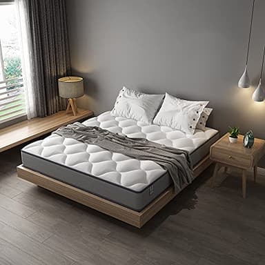 DEWINNER Matelas a Memoire de Forme en Mousse et Ressorts 20 cm Épaisseur Matelas 7 Zones Ergonomique, Hypoallergénique, Soutien Optimal, Confort (140x190x20cm)