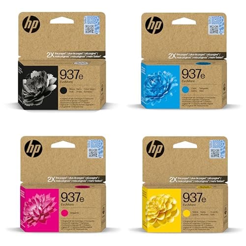 HP 937e (XL) Lot de 4 cartouches d'encre compatibles avec OfficeJet Pro 9122e 9135e 9125e 9132e 9730e 9120e 9720e 9120b 9117b 9110b 9130b