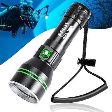 APLOS AP50 Lampe de plongée, 5000 Lumen torche sous marine，Lampe de plongée super lumineuse, Lampe de poche étanche IPX8, Étanche Sécurité Sous L'eau 110m