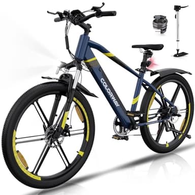 COLORWAY Velo Electrique Homme et Femme, VTT Electrique Adulte, avec Batterie au Lithium Amovible 36V12Ah, Ville E-Bike avec 7 Vitesses, Moteur 250W,Autonomie 35-90 km