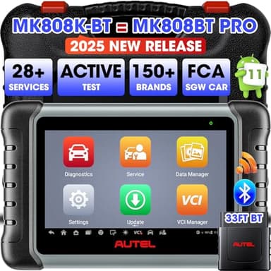 Autel MaxiCOM MK808K-BT Scanner: Android 11, Identique à MK808BT Pro, 2024 Mis à Niveau MX808S/MK808S/MK808BT Valise Diagnostic Auto, Outil Analyse Contrôle Bidirectionnel, 28+Service,Test de Batterie