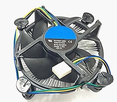 Core i3/i5/i7 Socket 1150/1155/1156 Refroidisseur CPU 4 broches avec dissipateur thermique en aluminium et ventilateur de 3,5" pour ordinateur de bureau