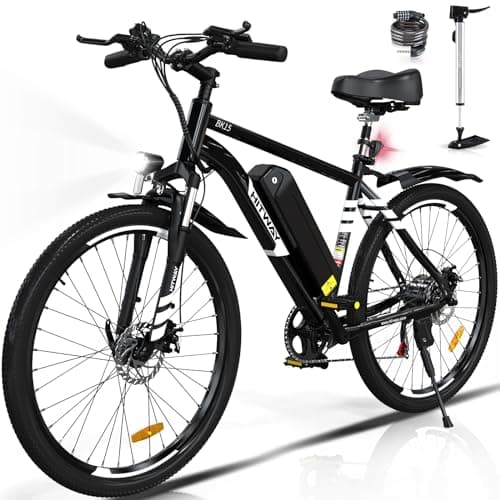 HITWAY Vélo Électrique, VTT Électrique avec Batterie au Lithium Amovible 36V12Ah, Ville E-Bike avec 7 Vitesses, Moteur 250W, Autonomie 35-90km pour Adulte