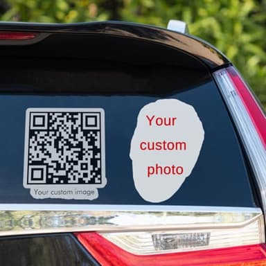 Autocollants QR Code Personnalisés pour Voiture et Bagage - Créez Votre Propre Sticker avec Photo et Image - Imperméable et Résistant aux Rayures - Décoration pour Voiture, Valise et Plus
