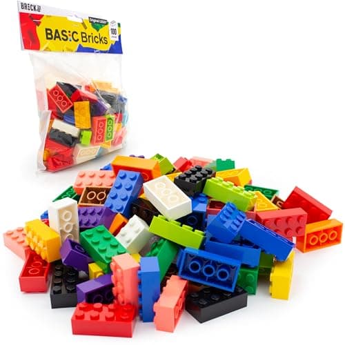 Lot de 100 briques Lego - 2 x 4 - Multicolore - Blocs de construction individuels - Multicolore - Blocs de construction pour plaque Lego et blocs de construction - Briques Lego Classic à partir de 4