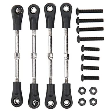 Drfeify 4 pièces RC biellette de Direction réglable arrière Tige de Liaison supérieure pièces de Rechange adaptées pour 1/10 RC Accessoire de Voiture Tout-Terrain
