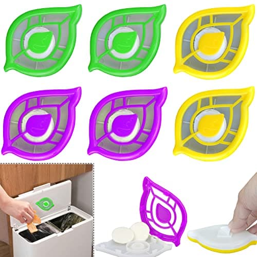 SRV Hub Lot de 6 désodorisants autocollants pour couvercle de poubelle à pédale - Parfum de poubelle - Odeur fraîche assortie