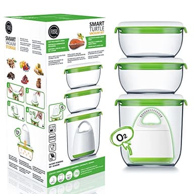 FOSA STARTER Kit pour la Mise Sous Vide, la conservation et la préparation culinaire, 2 Contenants 600 ml et 1 Contenant 1350 ml