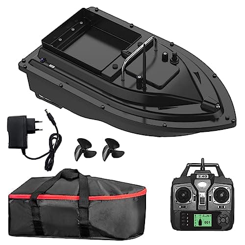 Kavolet Bateau à appât télécommandé - 500 m - Avec GPS - Charge de 2 kg - Avec grand récipient à appâts - Batterie rechargeable de 10 000 mAh