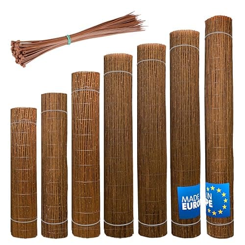 Wicker garden Canisse Osier 100 x 400 cm Brise-Vue - Clôture pour Jardin, Balcon et Terrasse - Protection Contre Le Vent & Le Soleil - Naturel