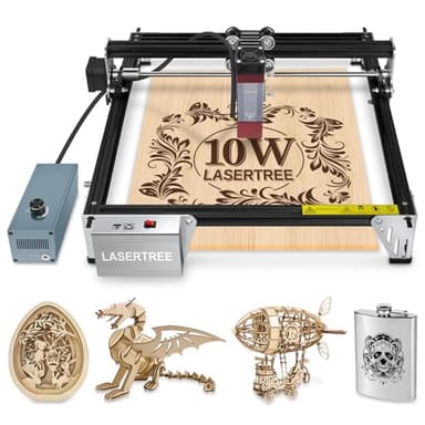 LASER TREE K1 Mini machine de gravure laser 10 W avec pompe à air, machine de découpe laser de puissance de sortie 10 W, graveur laser 10 W avec assistance pneumatique, point de mise au point fixe