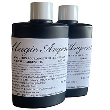Eurotel Magic Argent - 300 ML (2 X 150 ML) - Solution pour Argenter les Métaux - Fabrication France