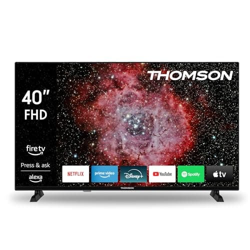 THOMSON 40 Pouces (100 cm) FHD Fire TV mit Alexa Sprachsteuerung, AirPlay, Wi-FI, HDR10, Dolby Audio, Bluetooth 5.0, Triple-Tuner (Câble-Satellite-Antenne), HDMI, CI, USB – 40FF2S34
