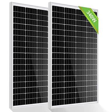 ECO-WORTHY Lot de 2 panneaux solaires monocristallins 340 W (170 W chacun) 12 V, parfaits pour charger des batteries 12 V, pour camping-car, jardin, van, bateau et toit de la maison