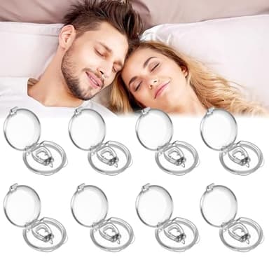 Anti Ronflement Dilatateur Nasal, 8PCS Pince Nez Anti Ronflement Silicone Dispositifs Anti-Ronflement, Efficace Anti Ronflement pour Un Sommeil Confortable Et Plus Calme, Réutilisable