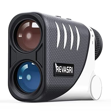 REVASRI Télémètre de Golf et télémètre de Golf à Disque 1500Y avec grossissement M/F/Y 6,5X Distance Horizontale/Verticale pour/Le Plus Proche/Le Plus éloigné (Batterie Incluse)…