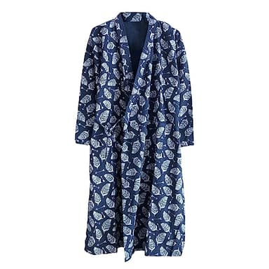 G-LIKE Peignoir kimono unisexe - Style traditionnel japonais Haori Yukata - 100 % coton - Pour le printemps, l'été, la maison, le sauna - Léger et fin - Pour homme et femme, bleu foncé, L
