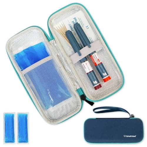 OrtoPrime Trousse à Insuline avec X2 Gels Inclus - Sac Isotherme pour Insuline, Pochette de Voyage Réfrigérante pour Diabétiques - Trousse Isotherme pour Insuline, Durée de Fraîcheur.