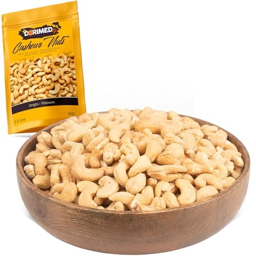 Noix de cajou | Grillées | légerement salées |1 Kg de noix 100% d'origine naturelle | Noix décortiquée | Anacardium Occidentale | Régime végétalien et végétariensac | refermable 1 Kg
