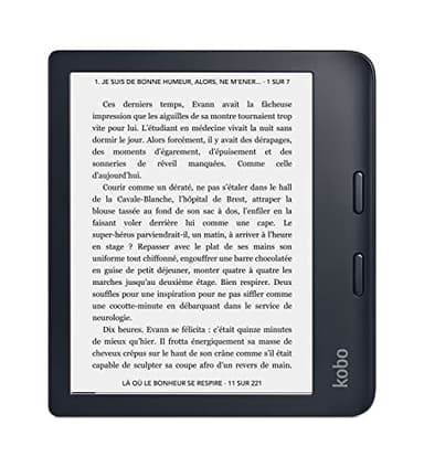 Kobo Libra 2 | Liseuse eBook et AudioBook | Écran Carta HD 7’’ | Luminosité réglable et température de Couleur | 32Gb | Waterproof Noir