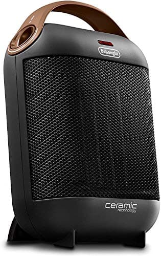 DeLonghi Radiateur céramique HFX30C18.AG | Chauffage mobile pour un apport de chaleur rapide et sélectif | 2 niveaux de puissance | Fonction antigel | Puissance 1 800 W, Gris (Anthracite)