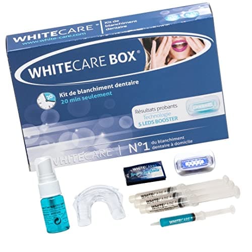 Kit blanchiment dentaire professionnel Whitecare - Saveur menthe - Efficace, rapide et sans danger - Gagnez 2 à 9 teintes - N°1 blanchiment des dents