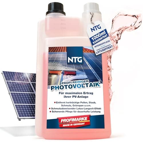 NTG Nettoyant concentré pour panneau solaire très efficace (1000 ml) - Nettoyant photovoltaïque extra puissant pour installations photovoltaïques et centrales de balcon - Nettoyant pour installations