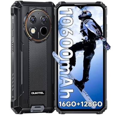 OUKITEL WP28S Telephone Portable Incassable - Android 14,16GO（4+12）+128GO,Telephone Incassable 10600mAh,6.52" HD, Telephone Portable 13MP Caméra Primaire,4G Dual SIM,GPS/NFC/OTG/2Ans Garantie,Noir
