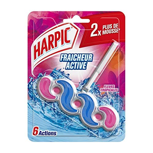Harpic Bloc WC - Active Fresh Nettoyant WC - Parfum Fleurs Tropicales