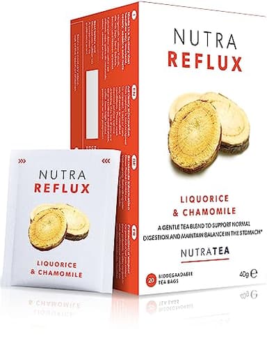 NUTRAREFLUX - Thé contre le reflux acide | Digest Tea - Favorise la digestion dans l’estomac - Contient de l’orme glissant et du fenouil - 60 sachets de thé - Nutra Tea - Tisane - (3 paquets)