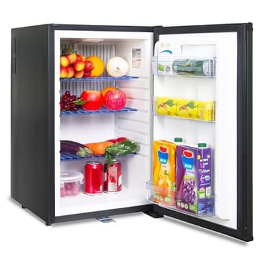 Smad Frigo 12V 220V, 50L, Frigo 12V Camping car, 0-10°C, Réfrigérateur Silencieux pour Camping, Voiture, Caravane, Hôtel, Bureau, Noir