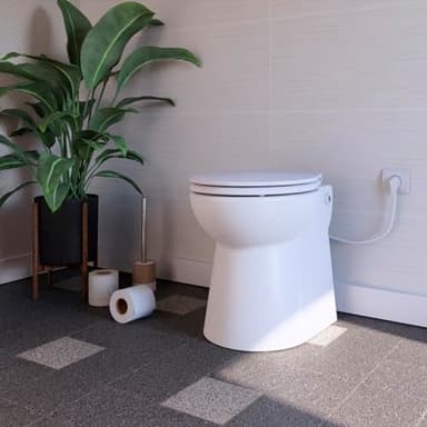 SANIPRO - WC Broyeur Intégré Setsan - Broyeur WC avec WC à Poser Inclus - Sans Réservoir de Chasse - 42 x 37 x 47 cm - Made in France - Blanc