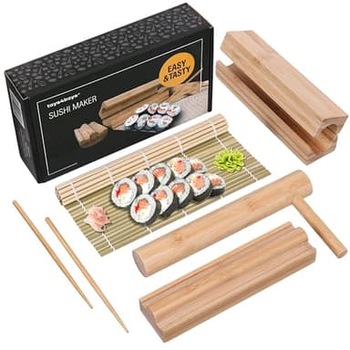 Toys4Boys Bambou Kit Sushi Complet - Sushi Maker - Japonais Accessoire de Haute Qualité - Appareil pour Maki et Onigiri