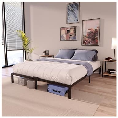 Dreamzie Cadre de Lit 180x200 avec Sommier - Sommier 180x200 avec Pieds - Hauteur de 35 cm - Structure Solide, Assemblage Facile et Espace de Rangement