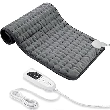 Coussin Chauffant, Coussin Chauffant éLectrique Avec ArrêT Automatique et Coussin Chauffant à 6 Niveaux de TempéRature - Lavable en Machine.(Gris Foncé, 30x60cm)