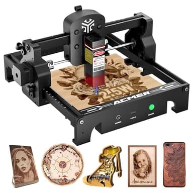 ACMER S1 2,5W Graveur Laser Mini, Machine a Graver Laser de Bureau avec Précision de 0,04 mm, Vitesse de Gravure Élevée de 10000 mm/min, Découpe Laser Zone de Travail de 130 x 130 mm