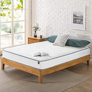 Zinus Matelas en Mousse et à Ressorts de 20,3 cm avec Housse en Fibre matelassée - Mousse certifiée CertiPUR-US - Matelas Enroulable - Certifié Oeko-Tex - H2-H3-180 x 200 cm