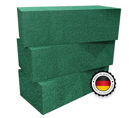 3 x mousse florale - set de mousse humide 23 x 11 x 7,5 cm Steckmos, composé enfichable, briques enfichables pour compositions florales - éponge enfichable pour artisanat pour fêtes, voitures