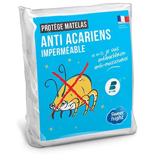 SWEET NIGHT Sweetnight - Protège Matelas 140x190 cm | Alèse Imperméable et Anti Acariens | Molleton 100% Coton | Silencieux et Respirant