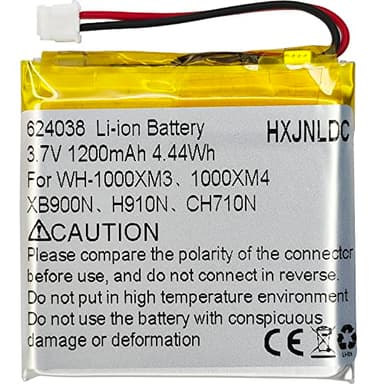 Li-polymère 3.7 V 1200mah Batterie pour Sony WH-1000XM3、WH-1000XM4、WH-XB900N、WH-H910N、WH-CH710N Bluetooth sans Fil Casque stéréo à réduction de Bruit Remplacement de Batterie SM-03 SP 624038