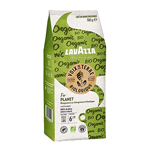 LAVAZZA - Café Grain Bio ¡Voix de la Terre! For Planet - 100 % Arabica - Certifié Rainforest Alliance - Cueilli à la Main - Paquet de 500 g